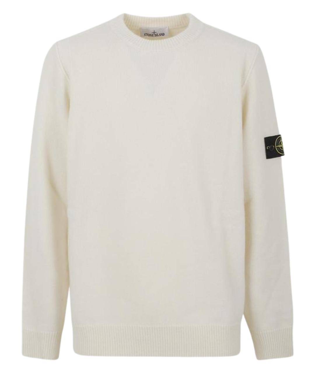 STONE ISLAND Белый шерстяной джемпер / свитер, фото 1