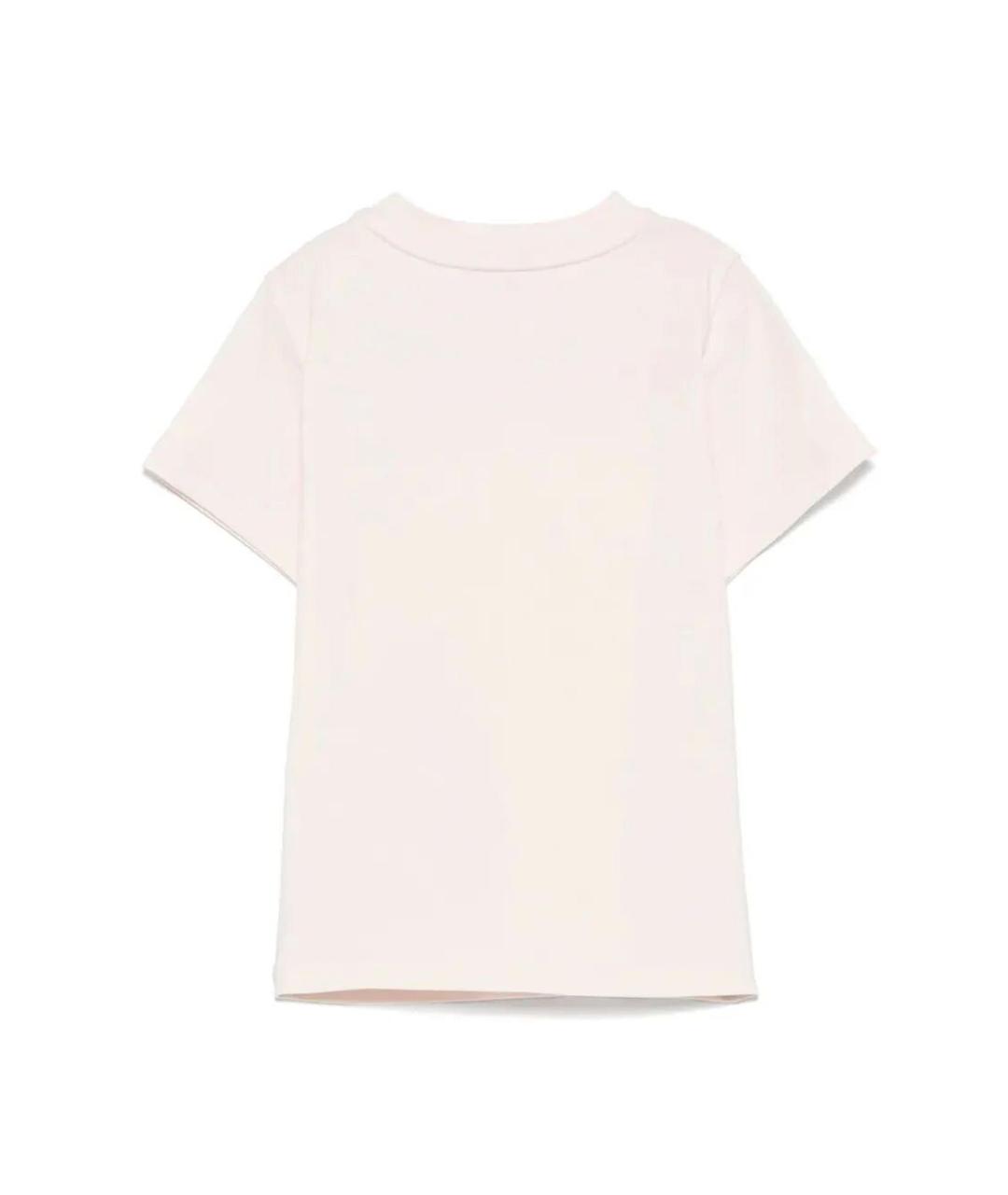 MONCLER Розовая хлопковая футболка, фото 2