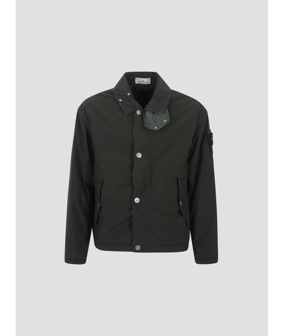 STONE ISLAND Зеленая полиэстеровая куртка, фото 4