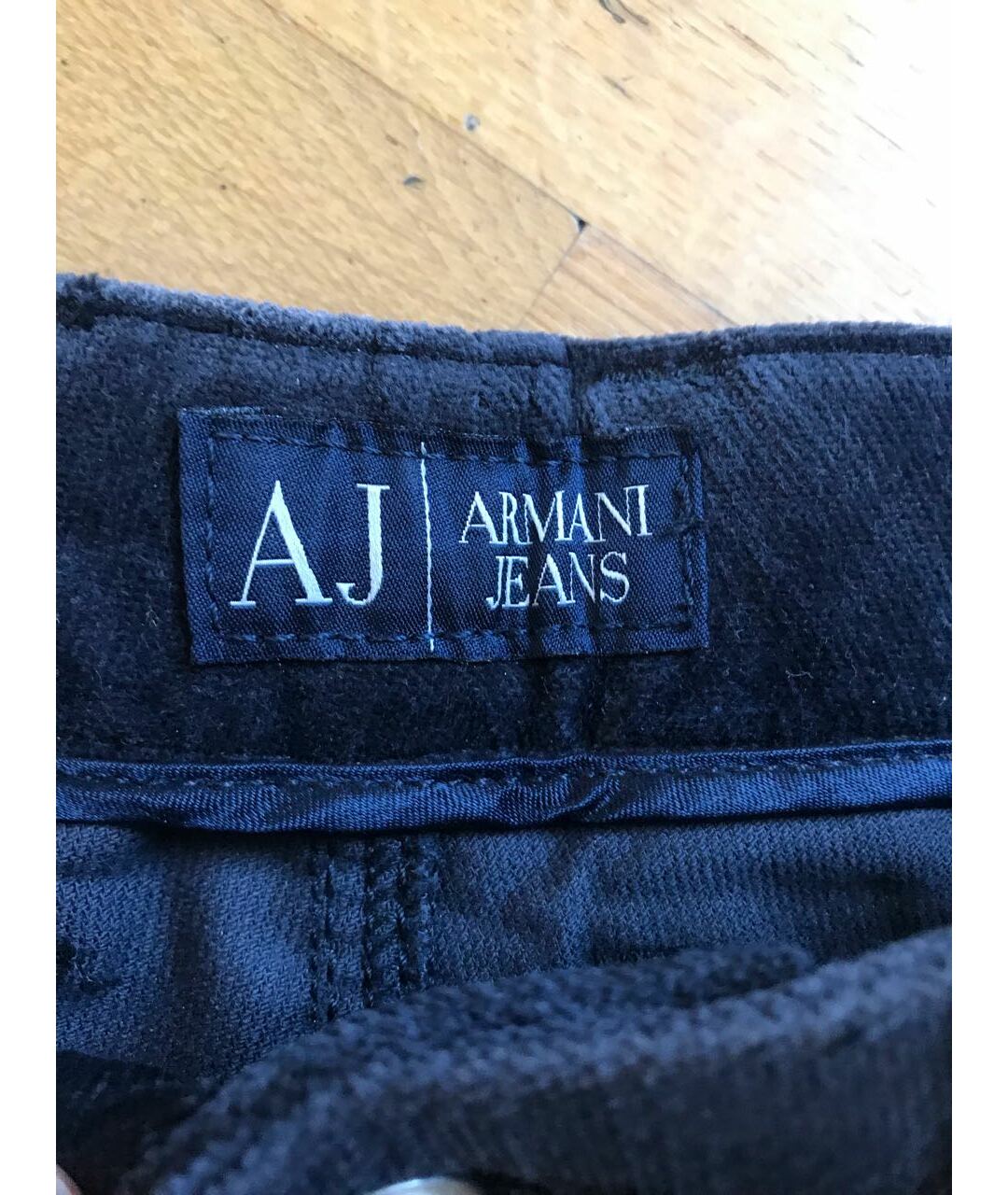 ARMANI JEANS Антрацитовые хлопко-эластановые прямые брюки, фото 3