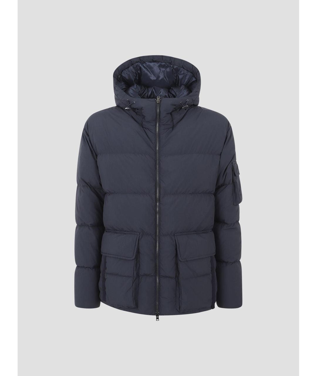 HERNO Синий полиамидовый пуховик, фото 4