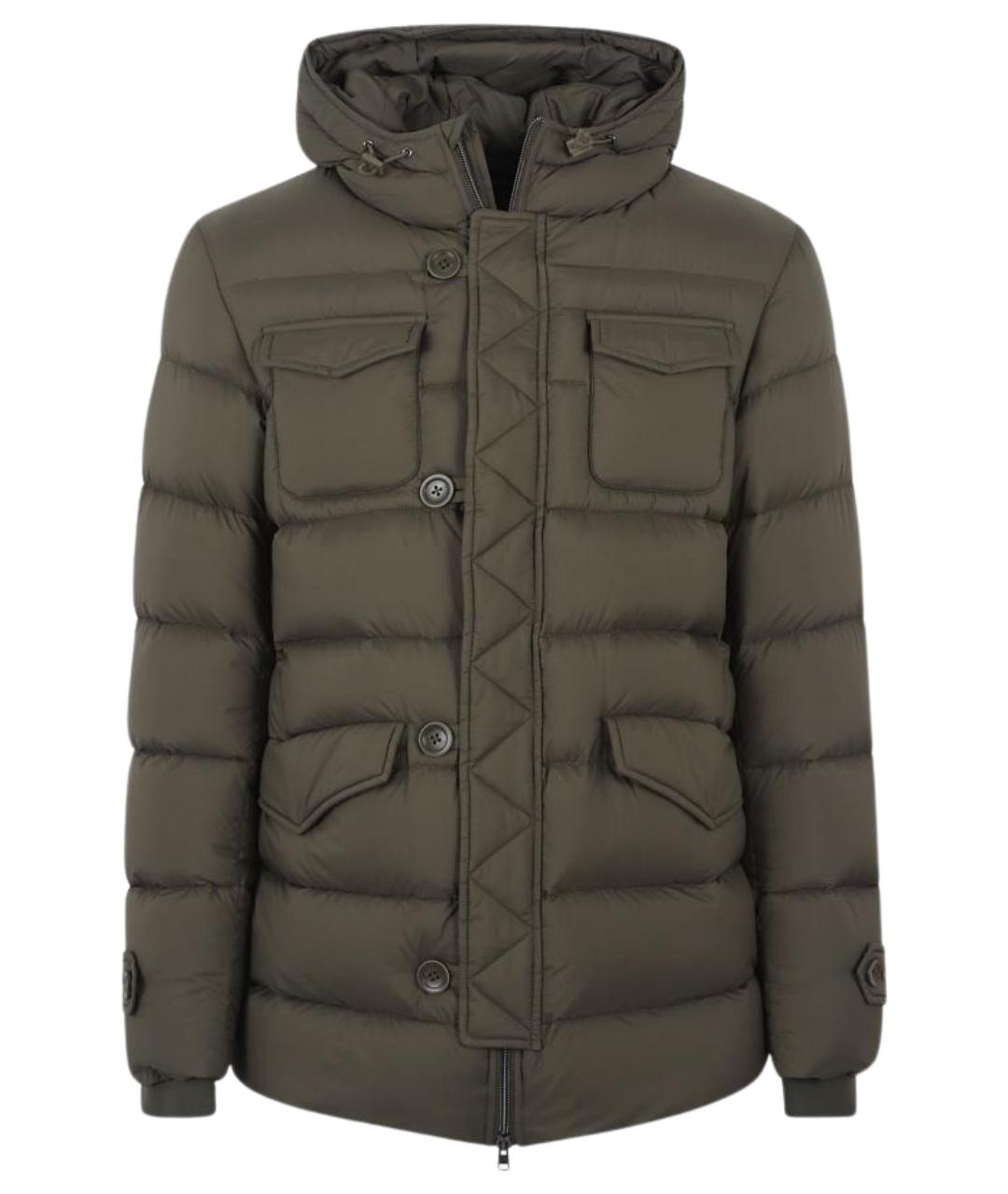 HERNO Зеленый полиэстеровый пуховик, фото 1