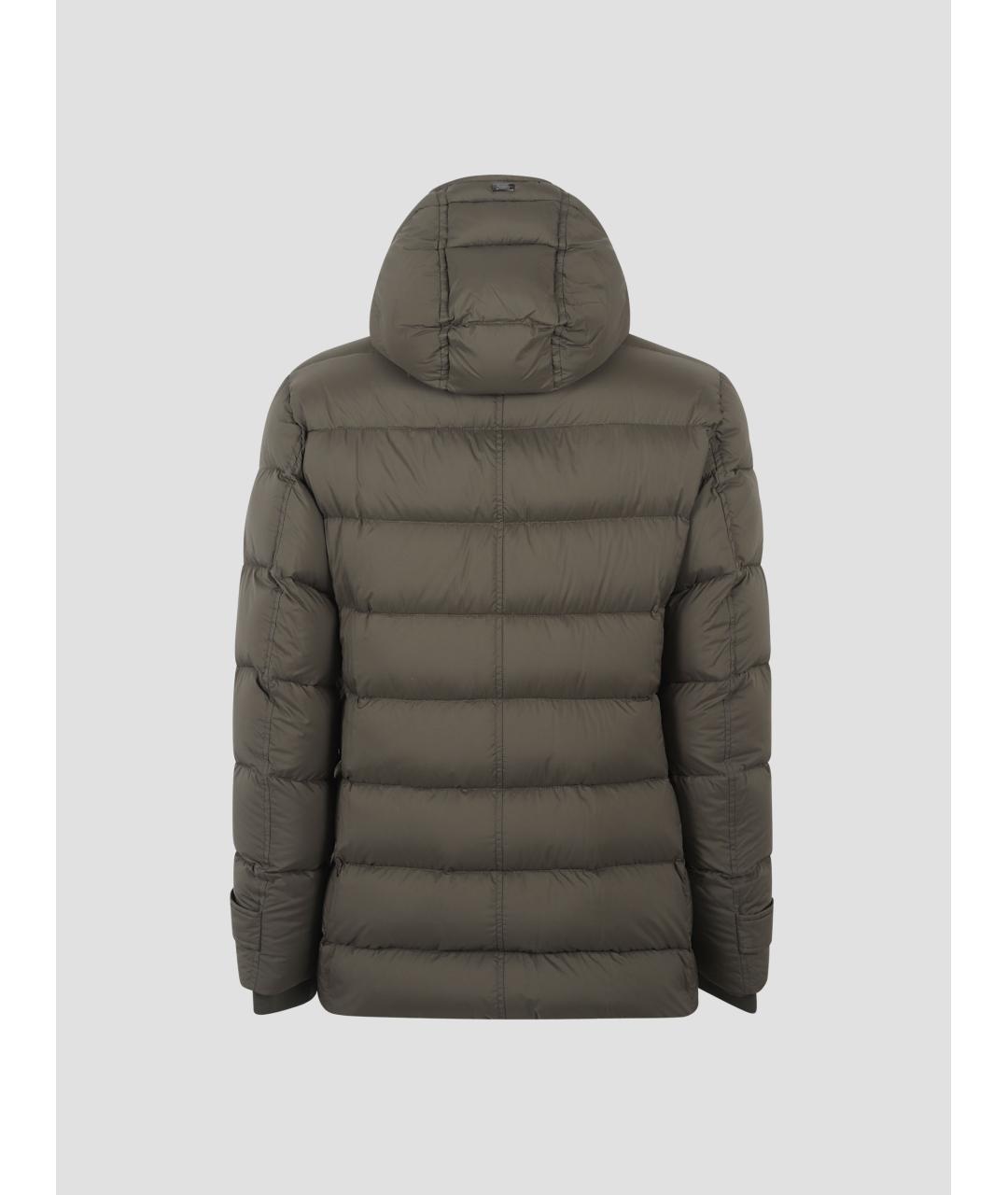 HERNO Зеленый полиэстеровый пуховик, фото 2