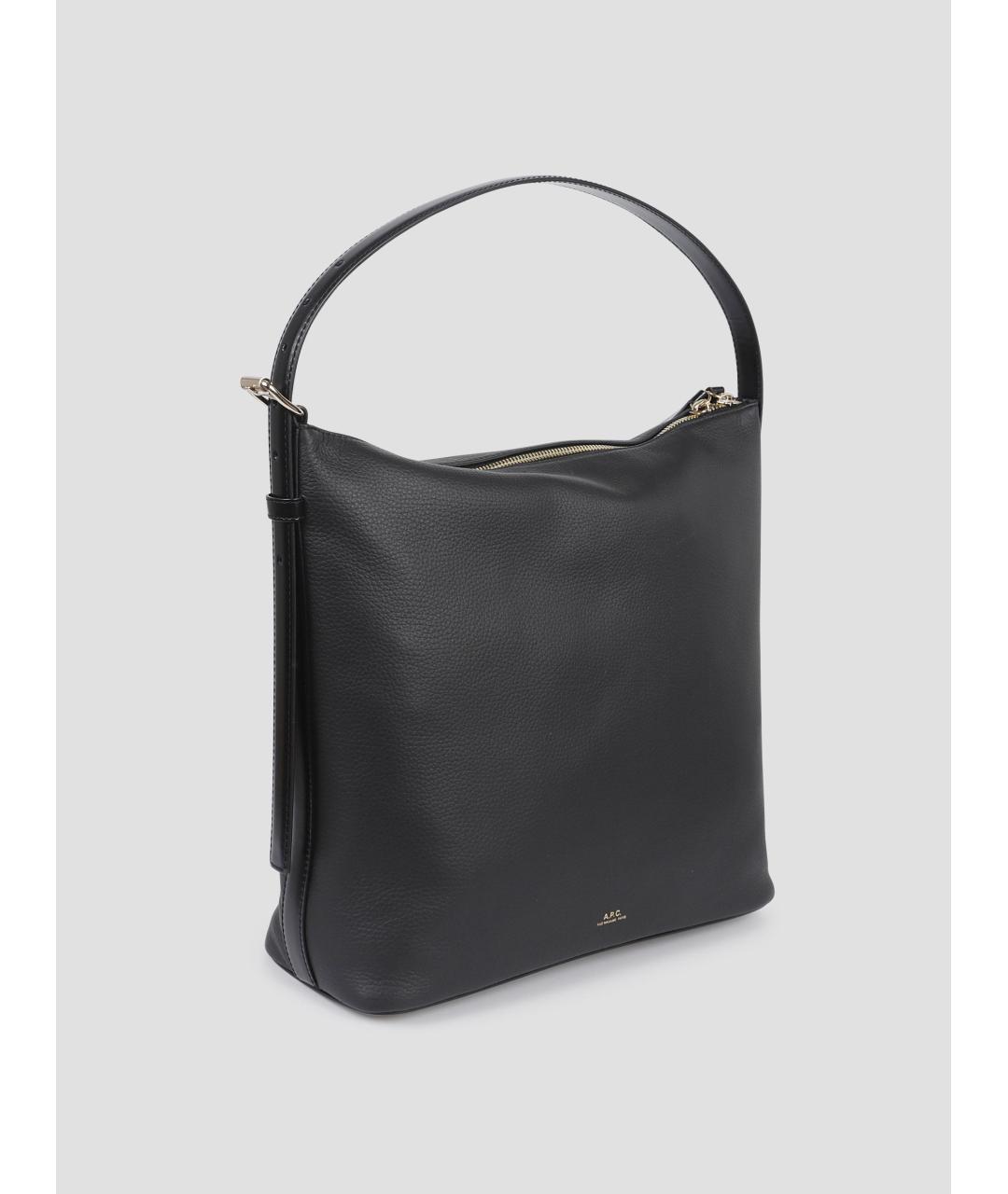 A.P.C. Черная кожаная сумка через плечо, фото 2