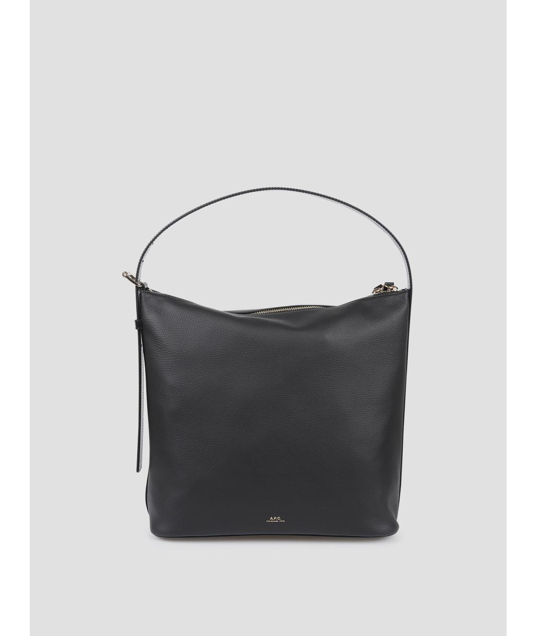 A.P.C. Черная кожаная сумка через плечо, фото 4