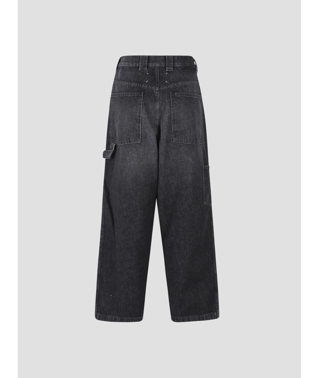 MAISON MARGIELA Черные хлопковые прямые джинсы, фото 2