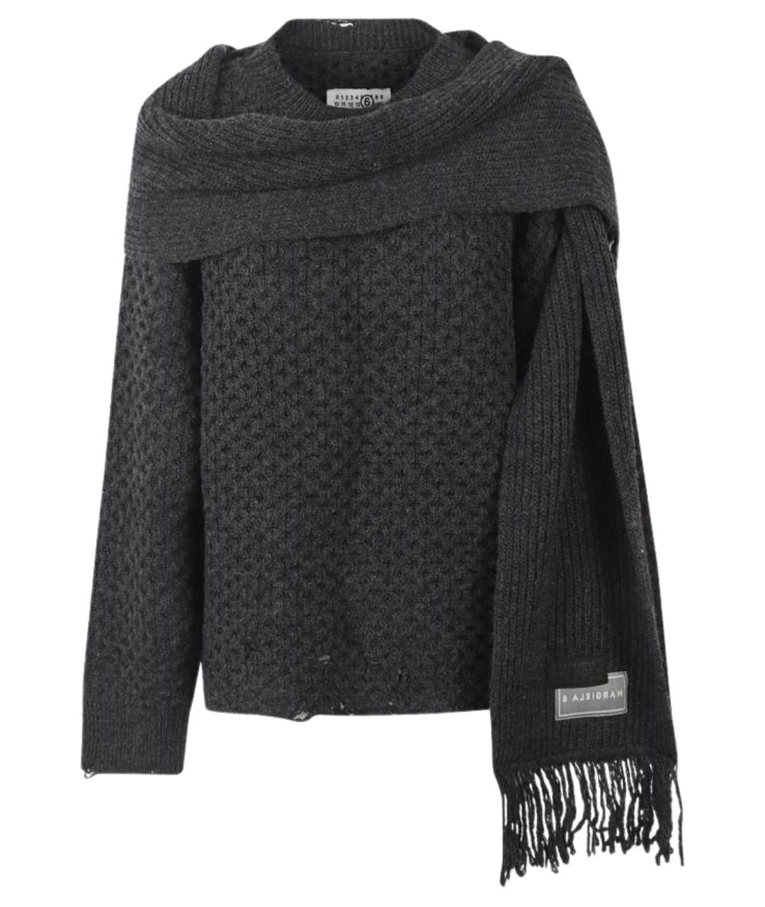 MM6 MAISON MARGIELA Антрацитовый шерстяной джемпер / свитер, фото 1