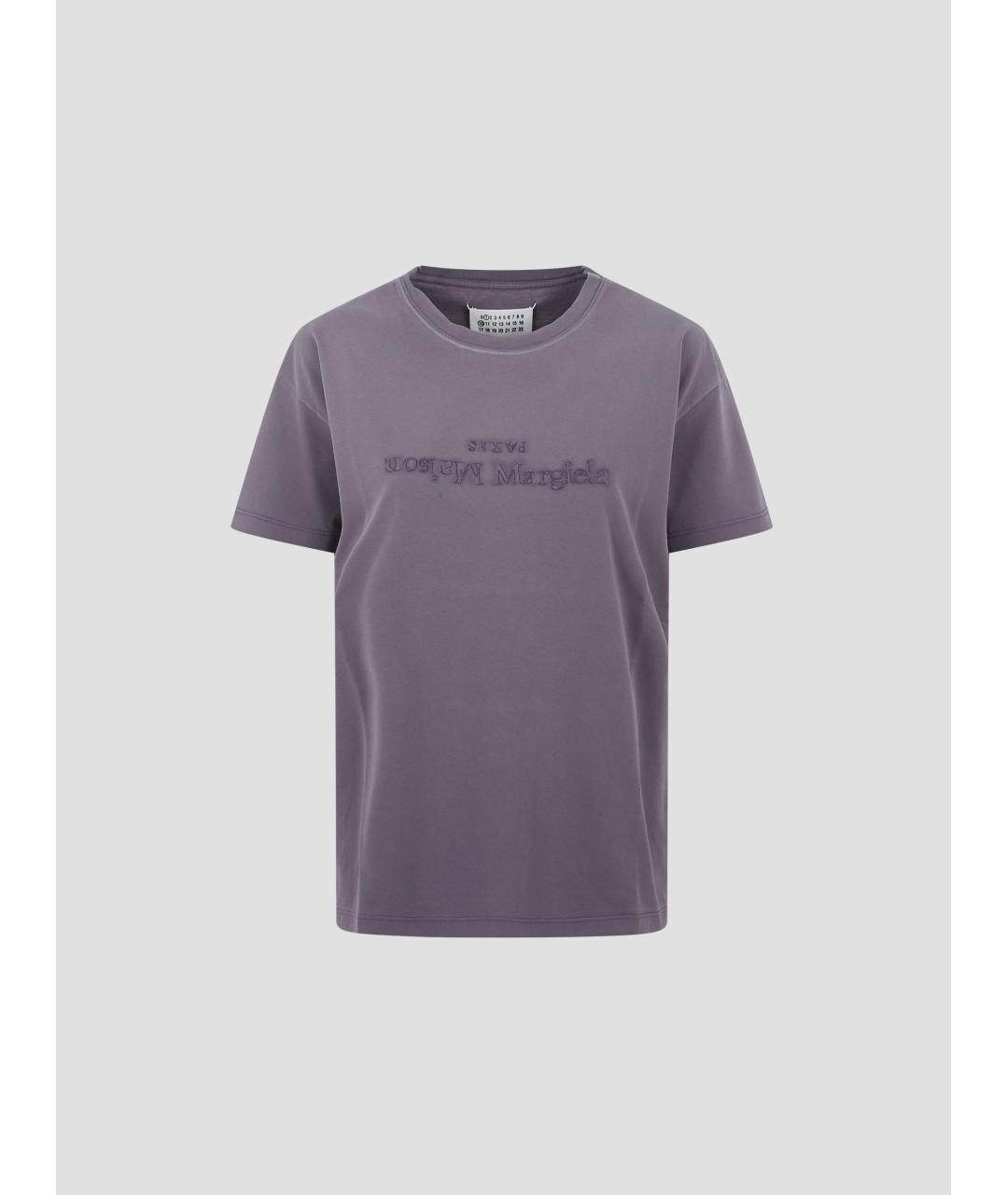 MAISON MARGIELA Антрацитовая хлопковая футболка, фото 4