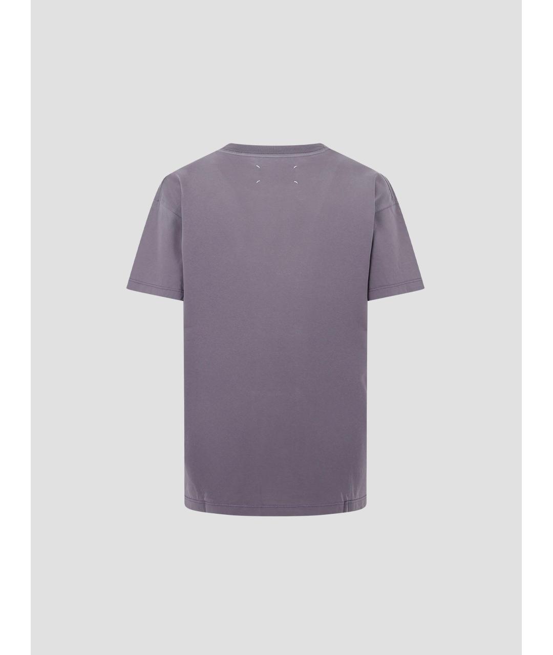 MAISON MARGIELA Антрацитовая хлопковая футболка, фото 2