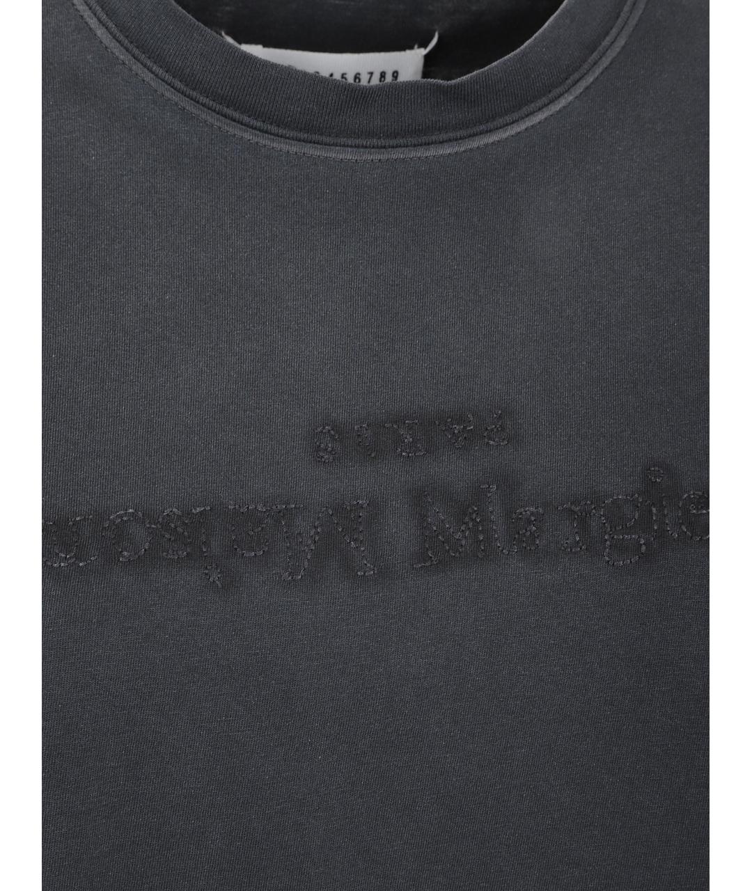 MAISON MARGIELA Антрацитовая хлопковая футболка, фото 3