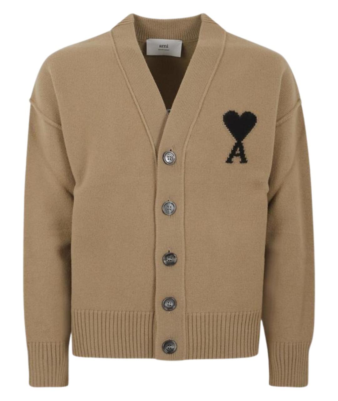 Ami Paris Бежевый шерстяной кардиган, фото 1