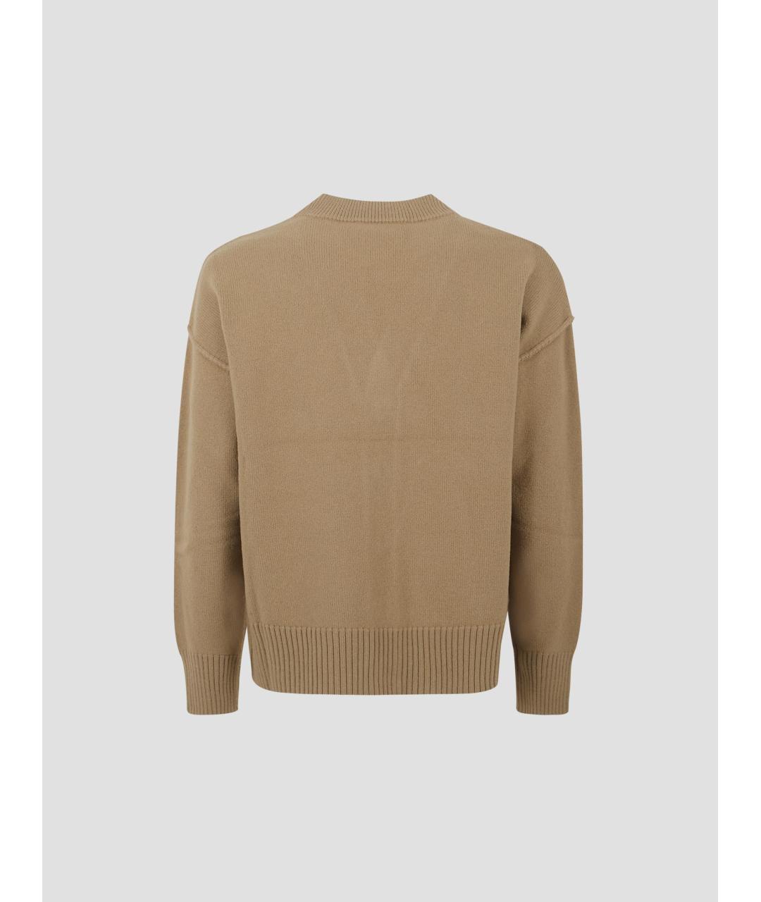 Ami Paris Бежевый шерстяной кардиган, фото 2