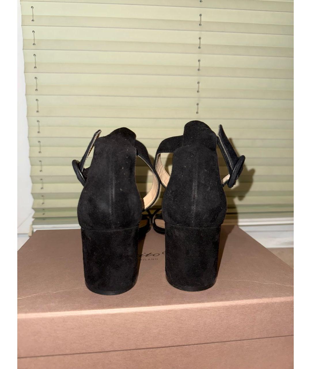 GIANVITO ROSSI Черные замшевые босоножки, фото 3