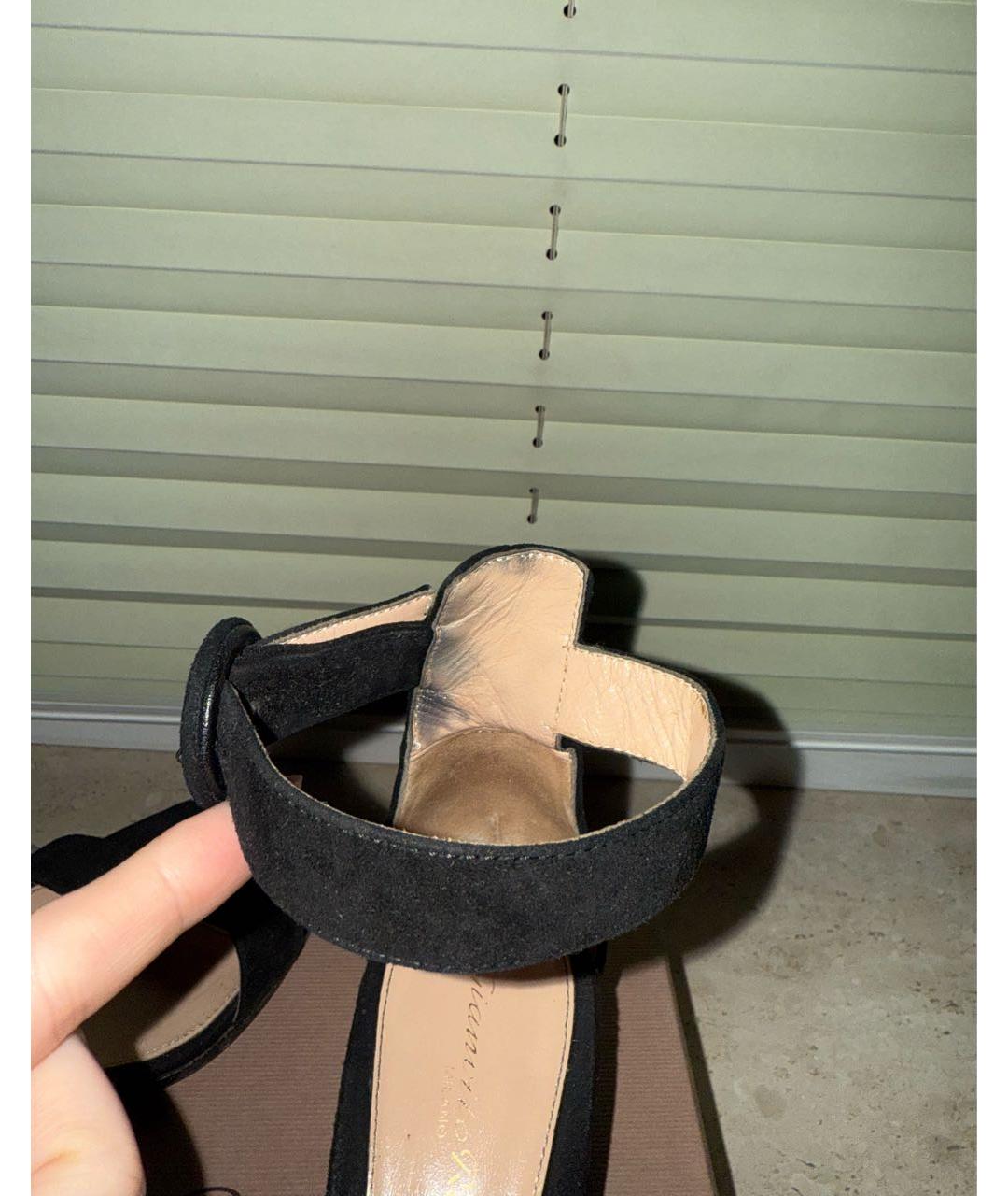 GIANVITO ROSSI Черные замшевые босоножки, фото 4