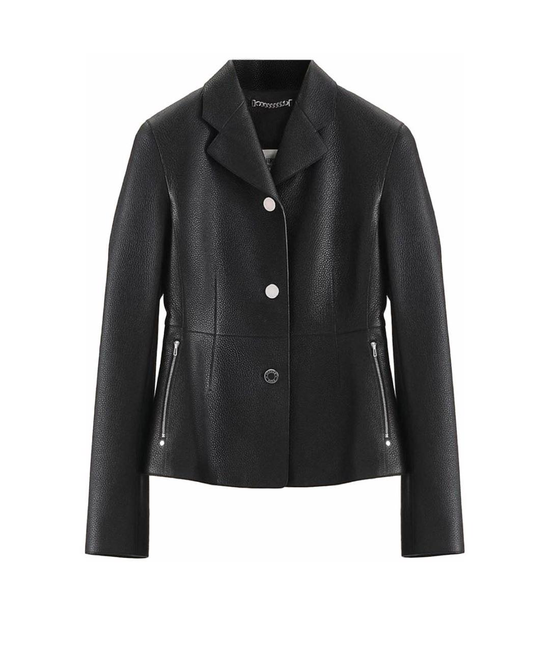 HERMES Черный кожаный жакет/пиджак, фото 1