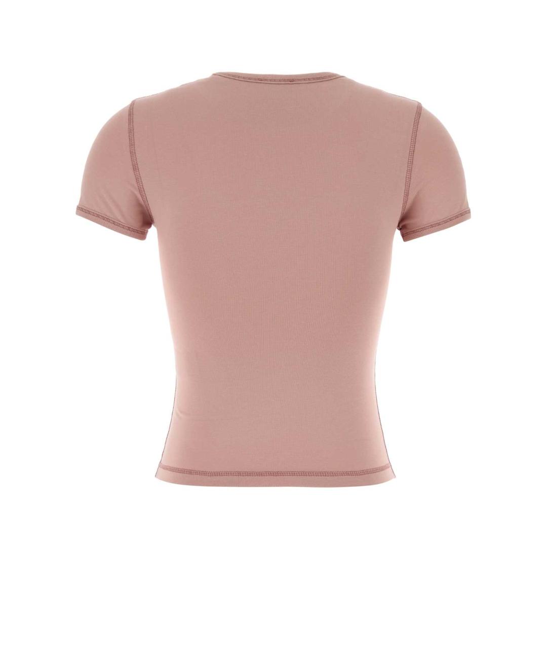 DIESEL Розовая хлопко-эластановая футболка, фото 2