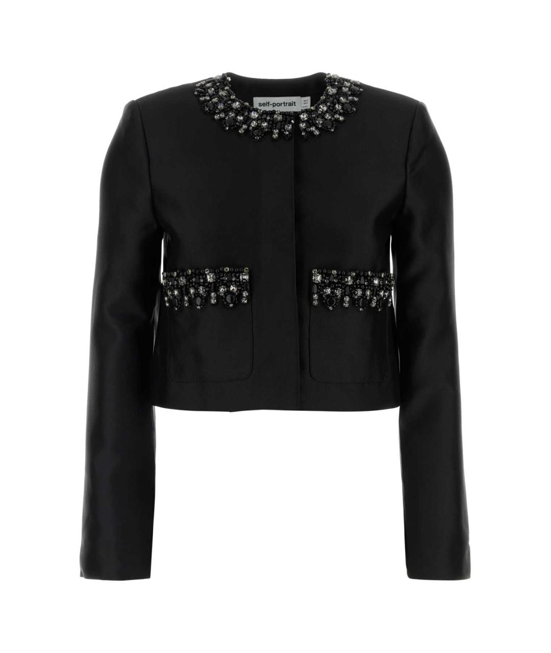 SELF-PORTRAIT Черный полиэстеровый жакет/пиджак, фото 1