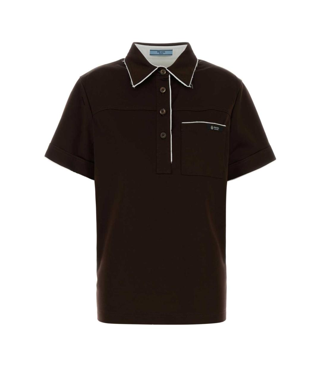 PRADA Коричневая хлопковая футболка, фото 1