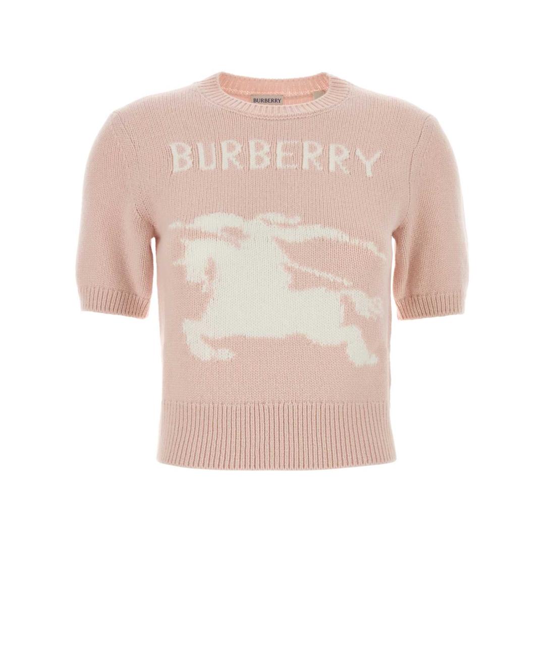 BURBERRY Розовый шерстяной джемпер / свитер, фото 1