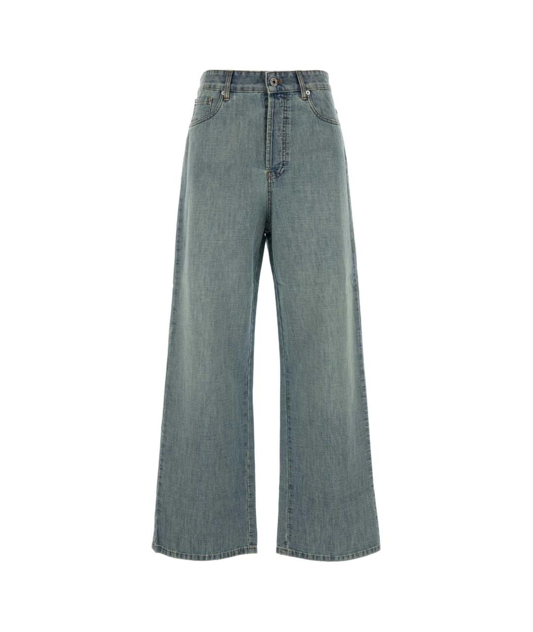 MIU MIU Голубые хлопковые прямые джинсы, фото 1