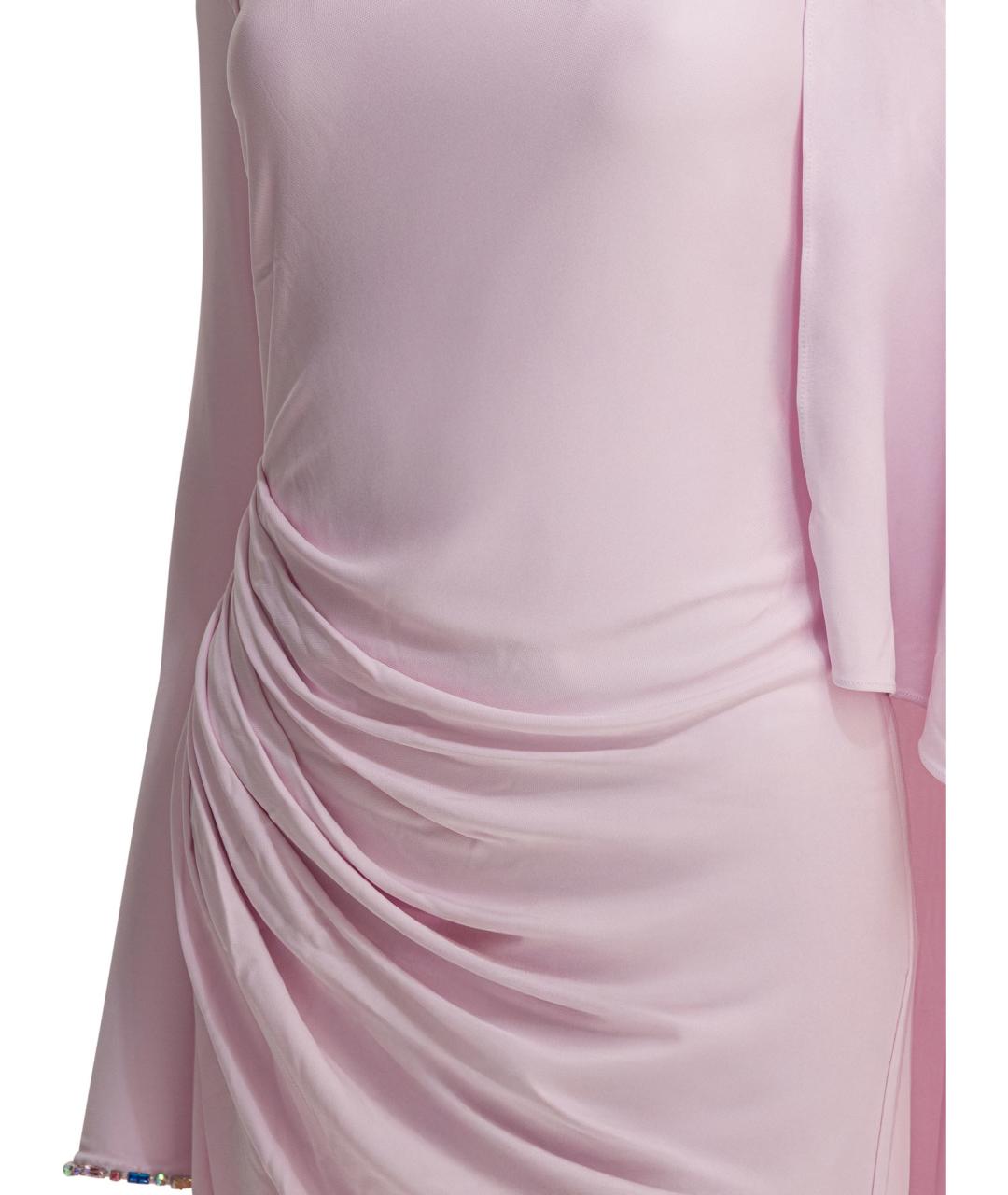 SELF-PORTRAIT Розовое вискозное вечернее платье, фото 3