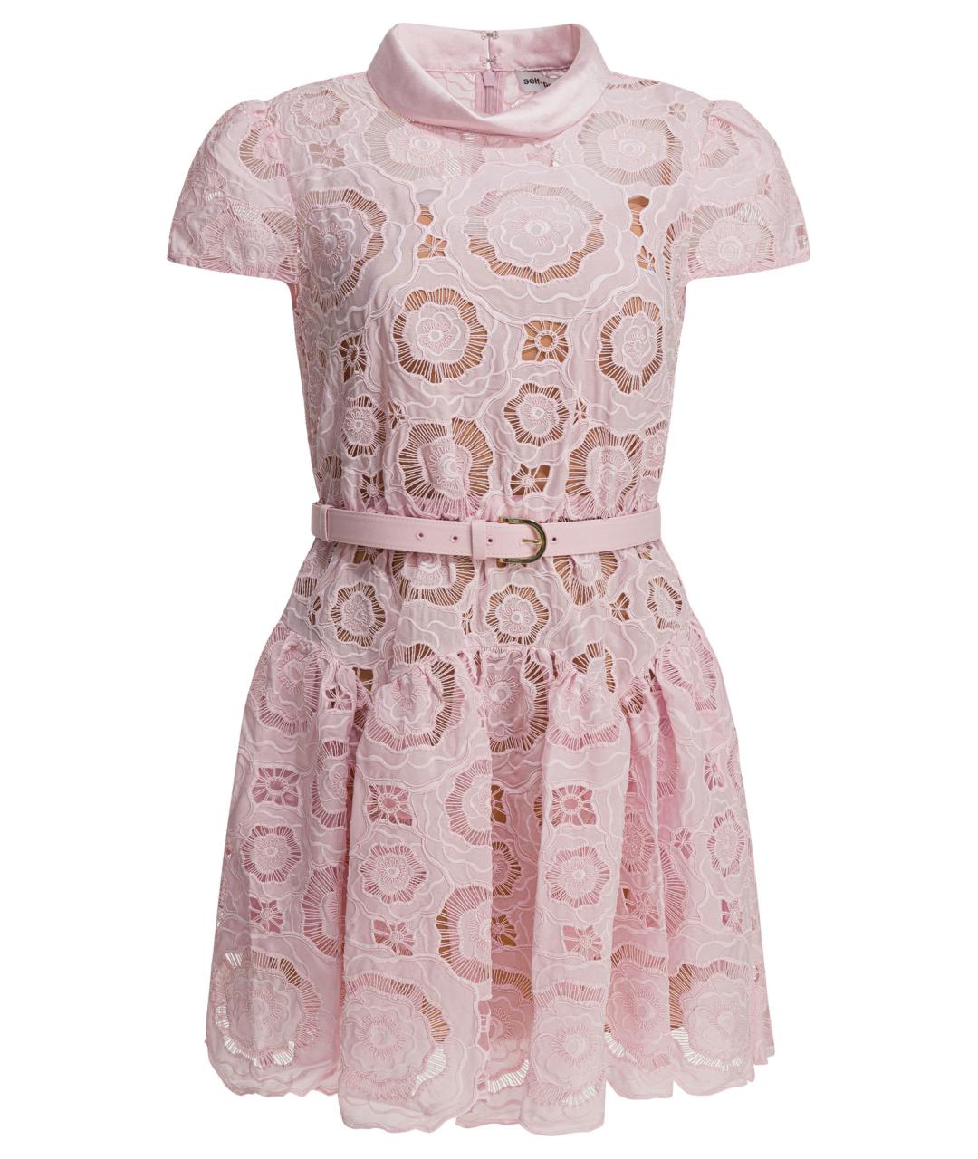 SELF-PORTRAIT Розовое полиэстеровое повседневное платье, фото 1