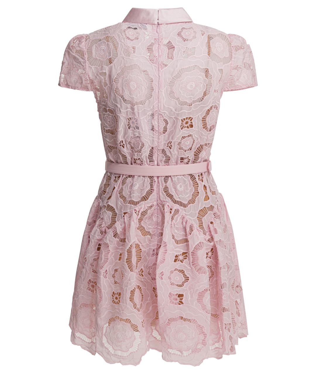 SELF-PORTRAIT Розовое полиэстеровое повседневное платье, фото 2