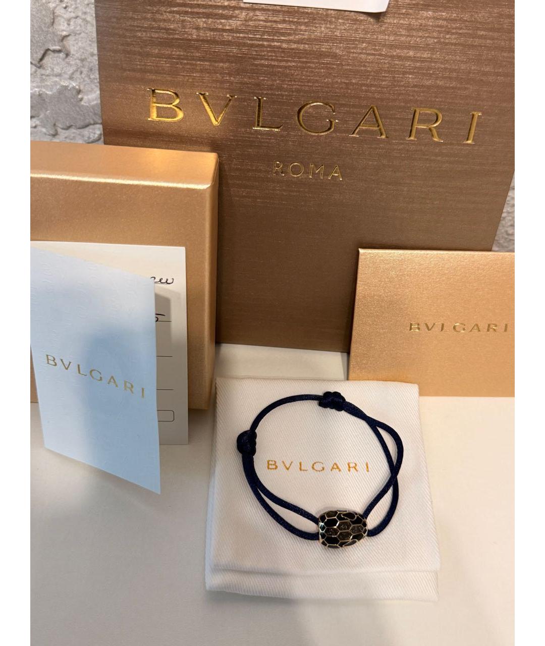 BVLGARI Темно-синий латунный браслет, фото 5