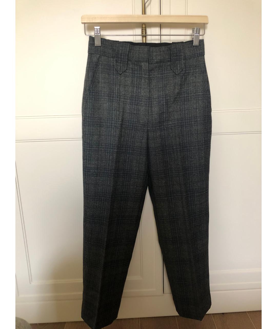 SANDRO Серые шерстяные брюки узкие, фото 7