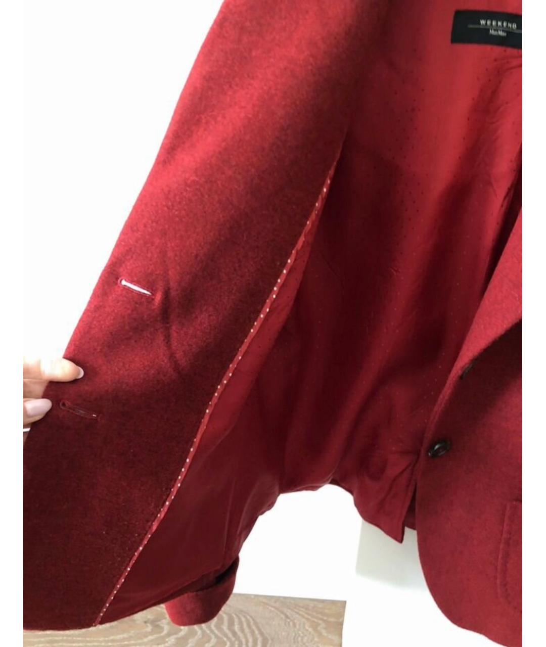 WEEKEND MAX MARA Бордовый шерстяной жакет/пиджак, фото 9