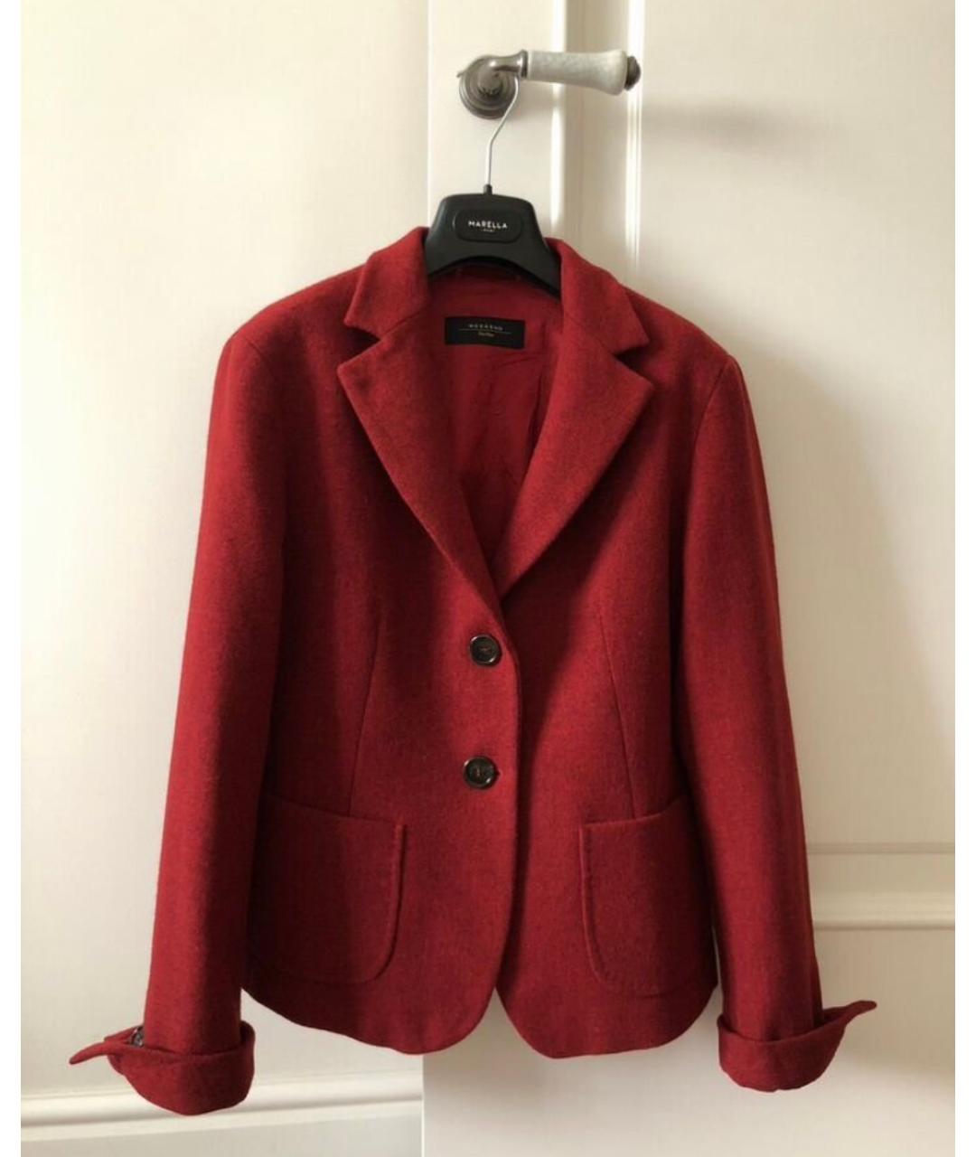 WEEKEND MAX MARA Бордовый шерстяной жакет/пиджак, фото 10