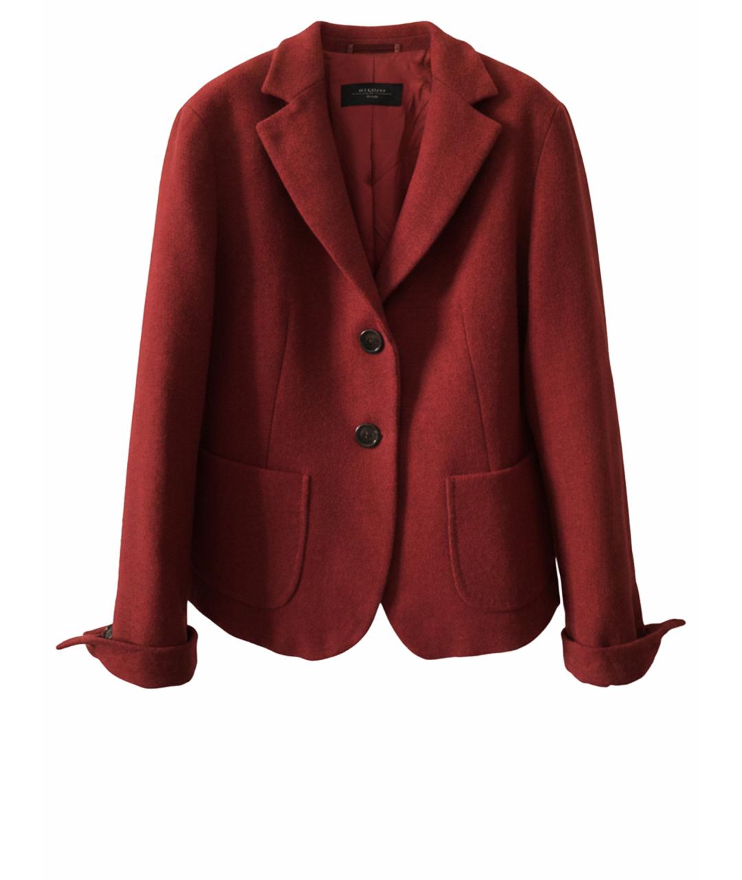 WEEKEND MAX MARA Бордовый шерстяной жакет/пиджак, фото 1