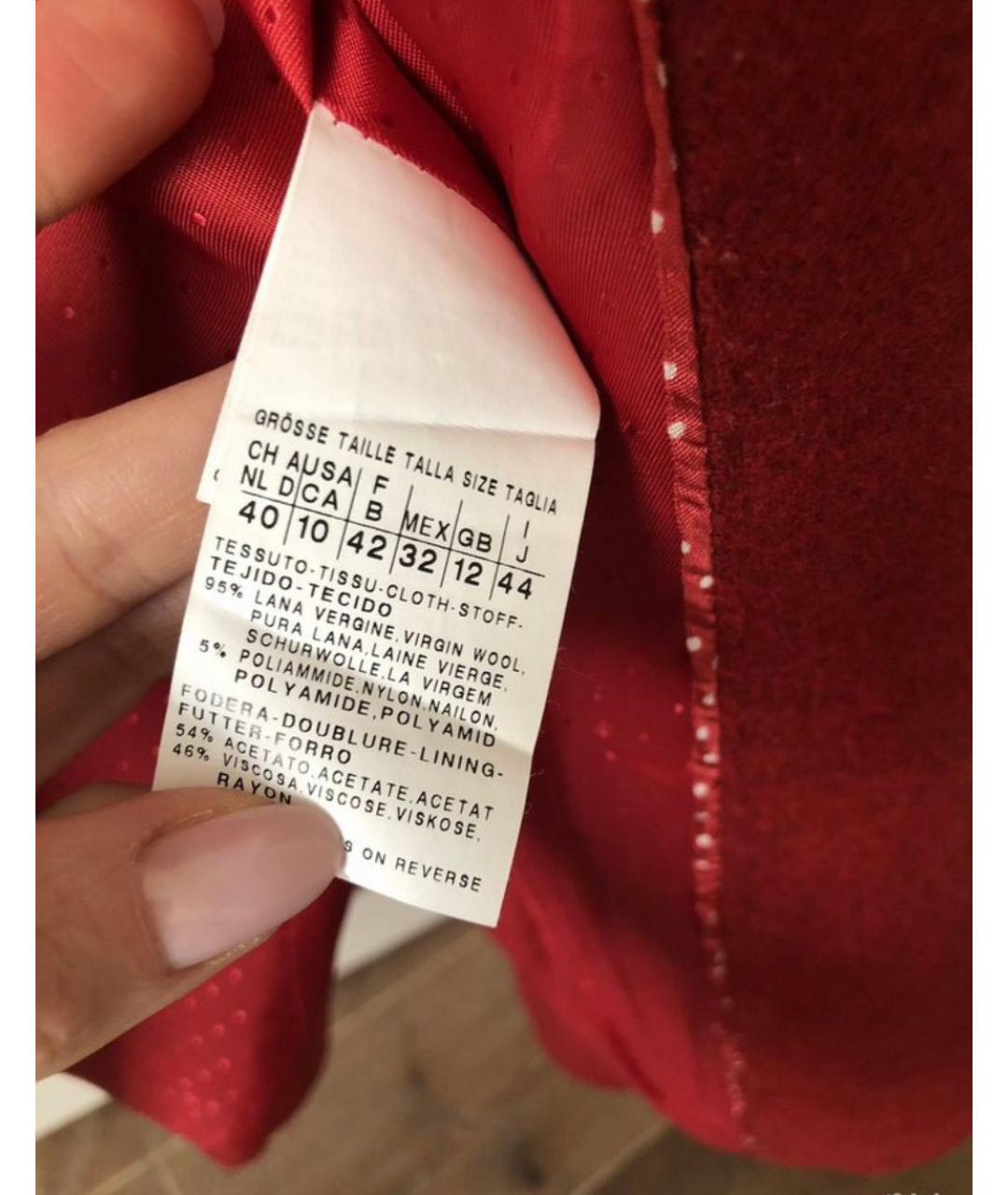 WEEKEND MAX MARA Бордовый шерстяной жакет/пиджак, фото 4