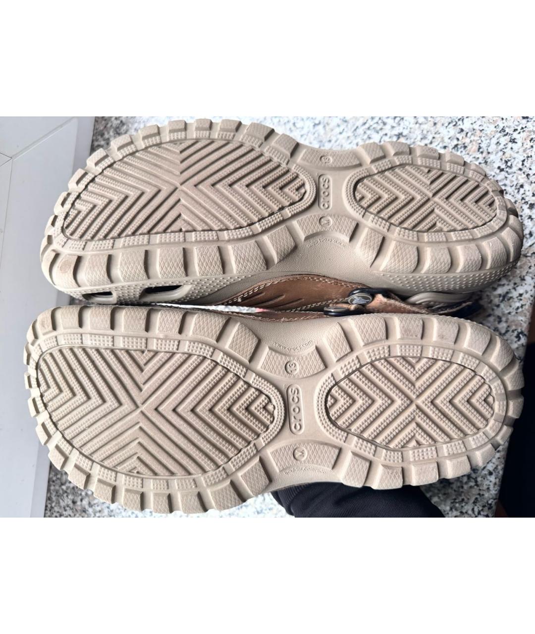 CROCS Бежевые резиновые сандалии, фото 3