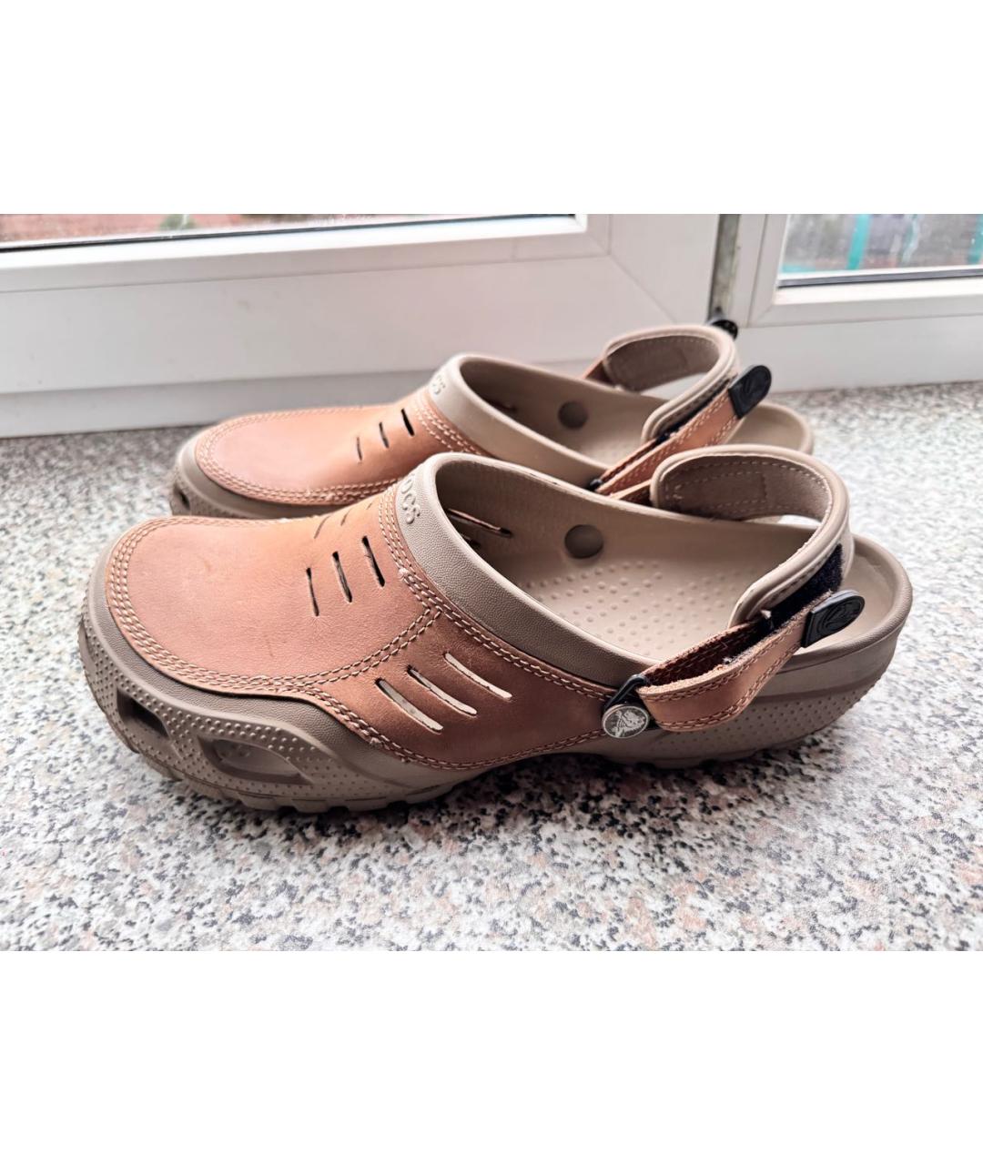 CROCS Бежевые резиновые сандалии, фото 5