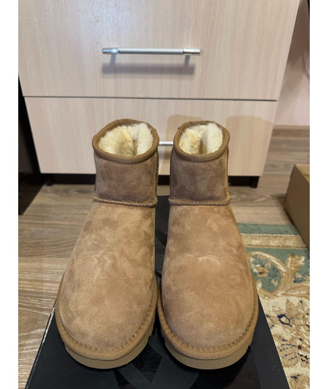 UGG AUSTRALIA Бежевые кожаные ботинки, фото 2