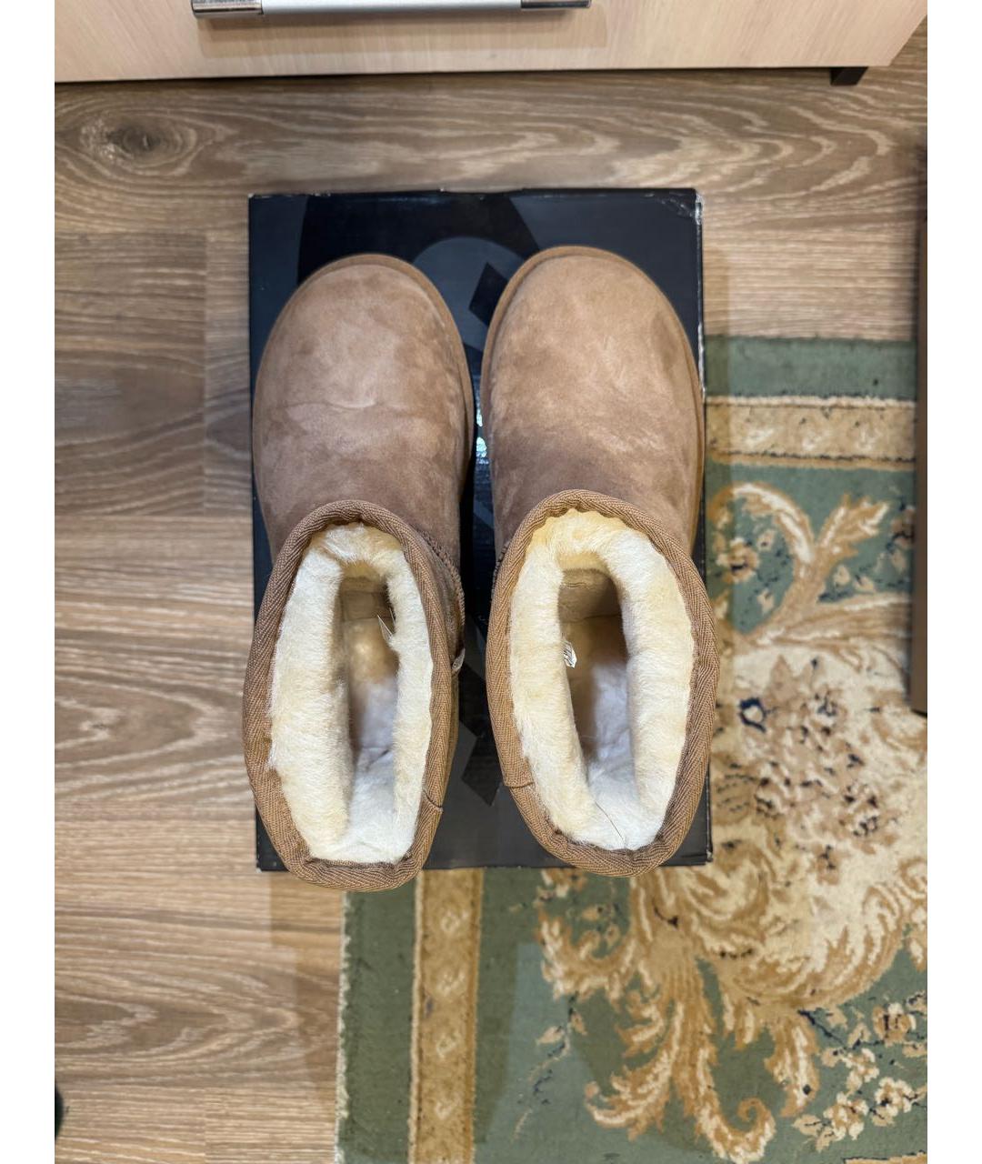 UGG AUSTRALIA Бежевые кожаные ботинки, фото 3