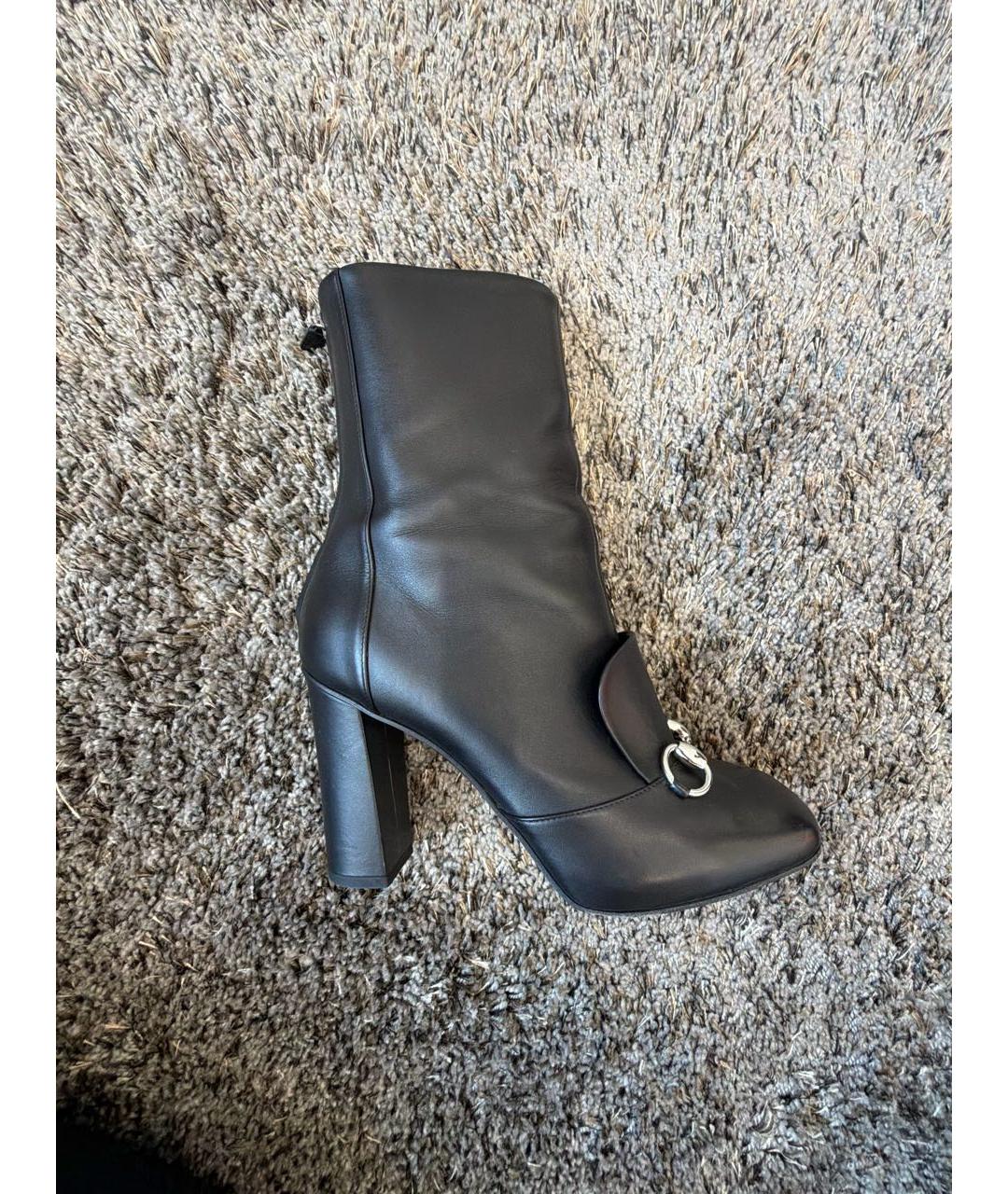 GUCCI Черные кожаные ботильоны, фото 6