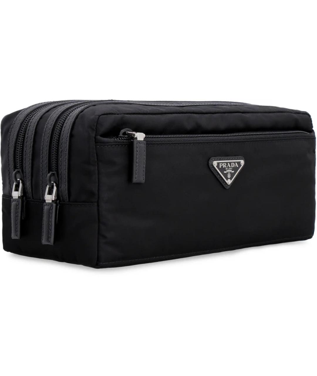 PRADA Черная синтетическая барсетка, фото 2