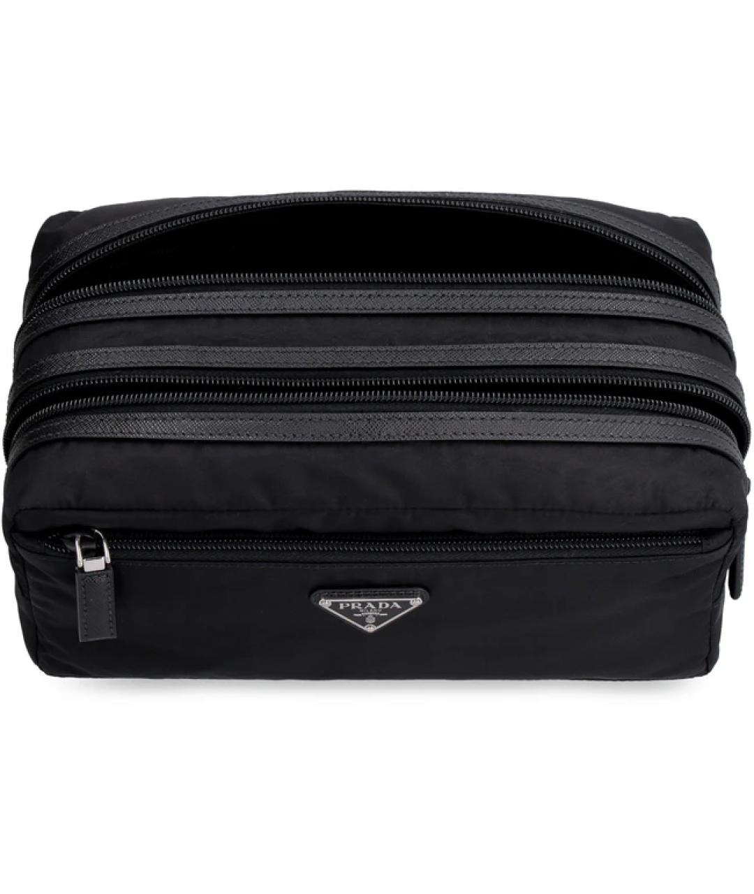 PRADA Черная синтетическая барсетка, фото 3