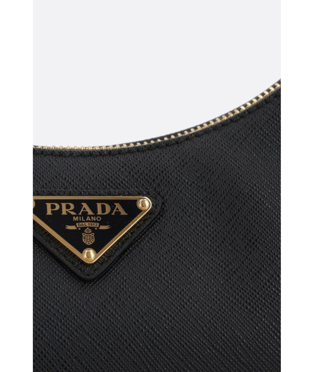 PRADA Черная кожаная сумка через плечо, фото 4