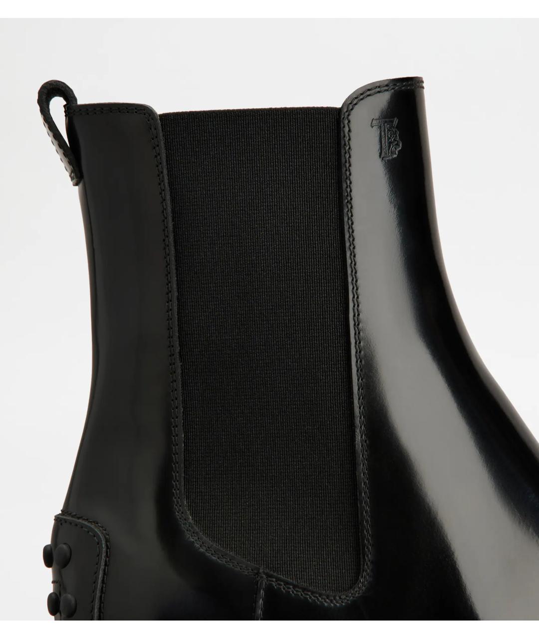 TOD'S Черные кожаные ботинки, фото 5