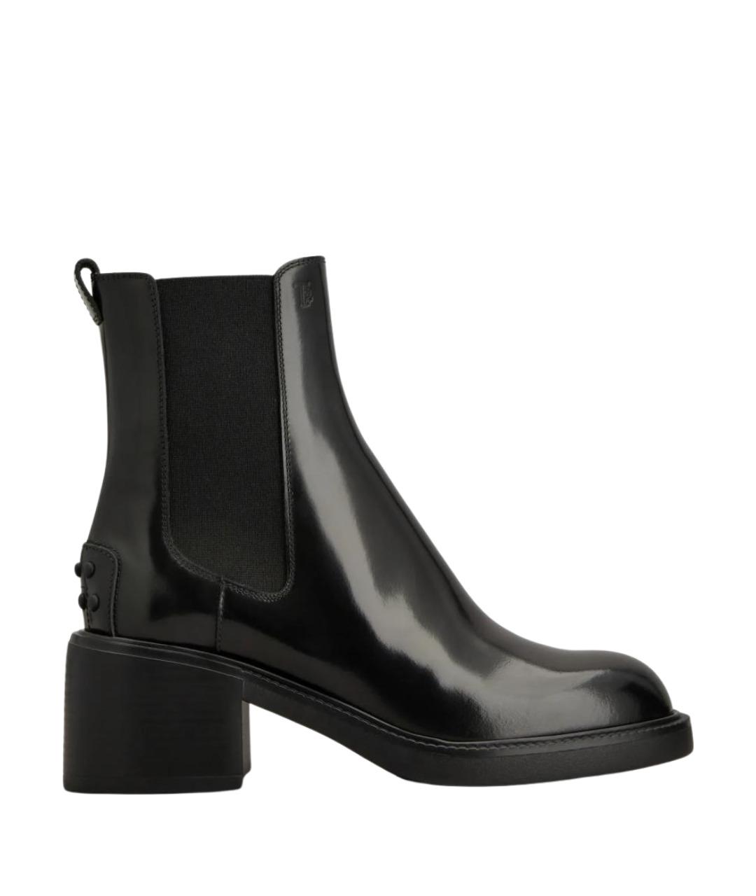 TOD'S Черные кожаные ботинки, фото 1