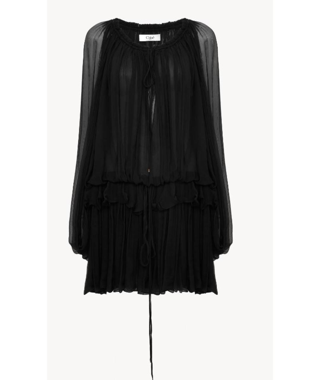CHLOE Черное шелковое платье, фото 2