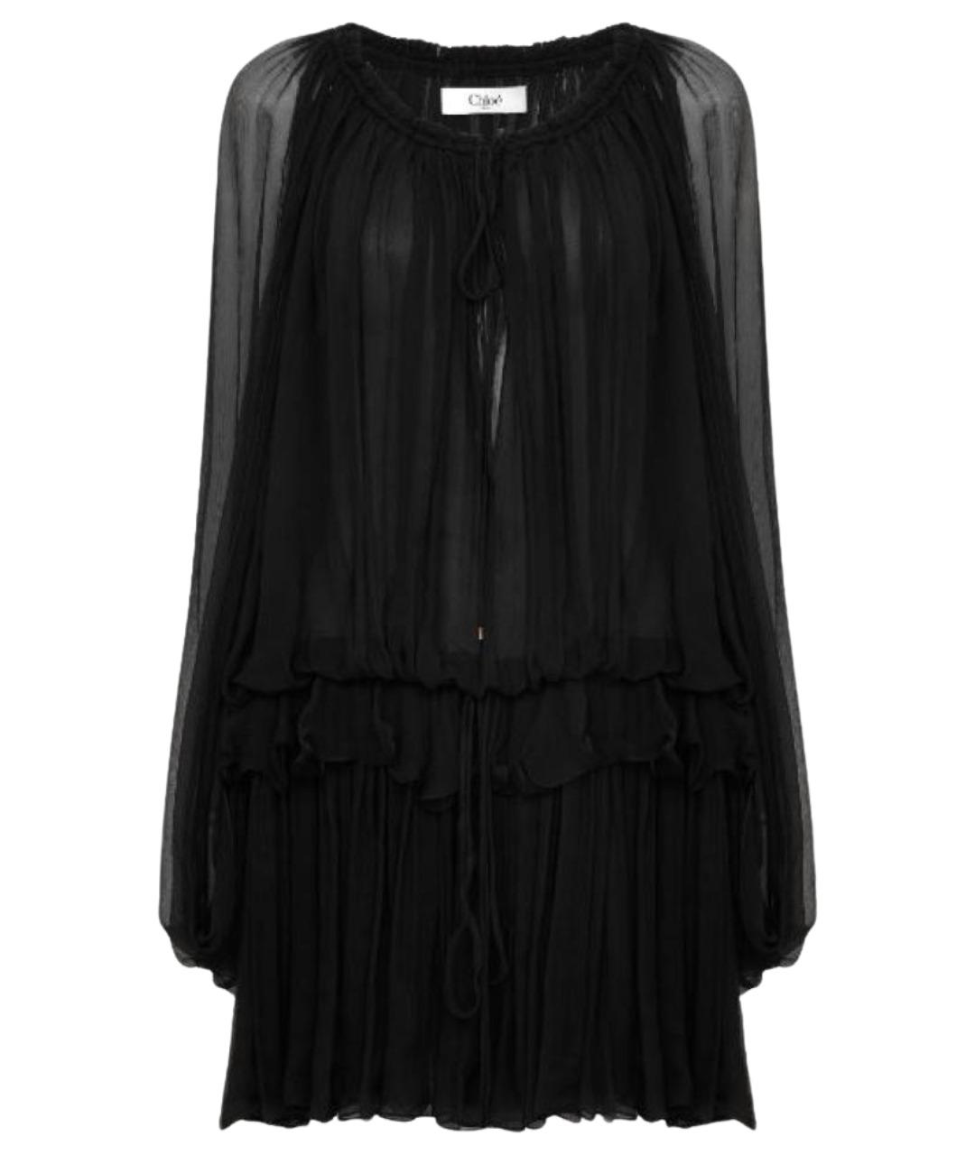 CHLOE Черное шелковое платье, фото 1