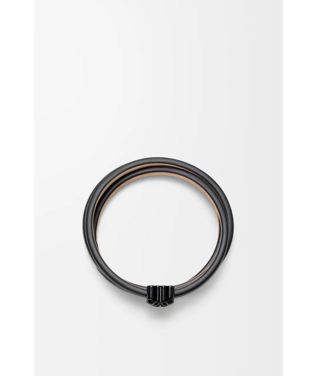 LOEWE Черный кожаный браслет, фото 2