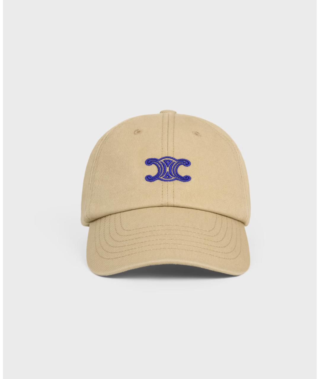 CELINE Бежевая хлопковая кепка, фото 2