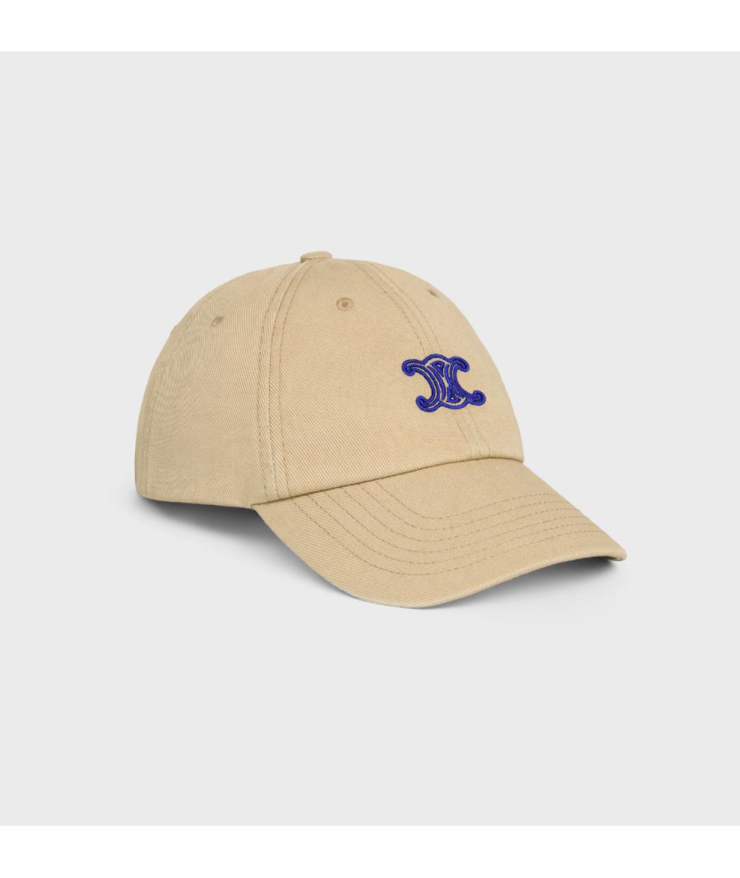CELINE Бежевая хлопковая кепка, фото 4
