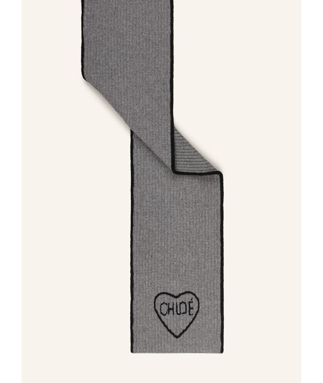 CHLOE Серый шарф, фото 2