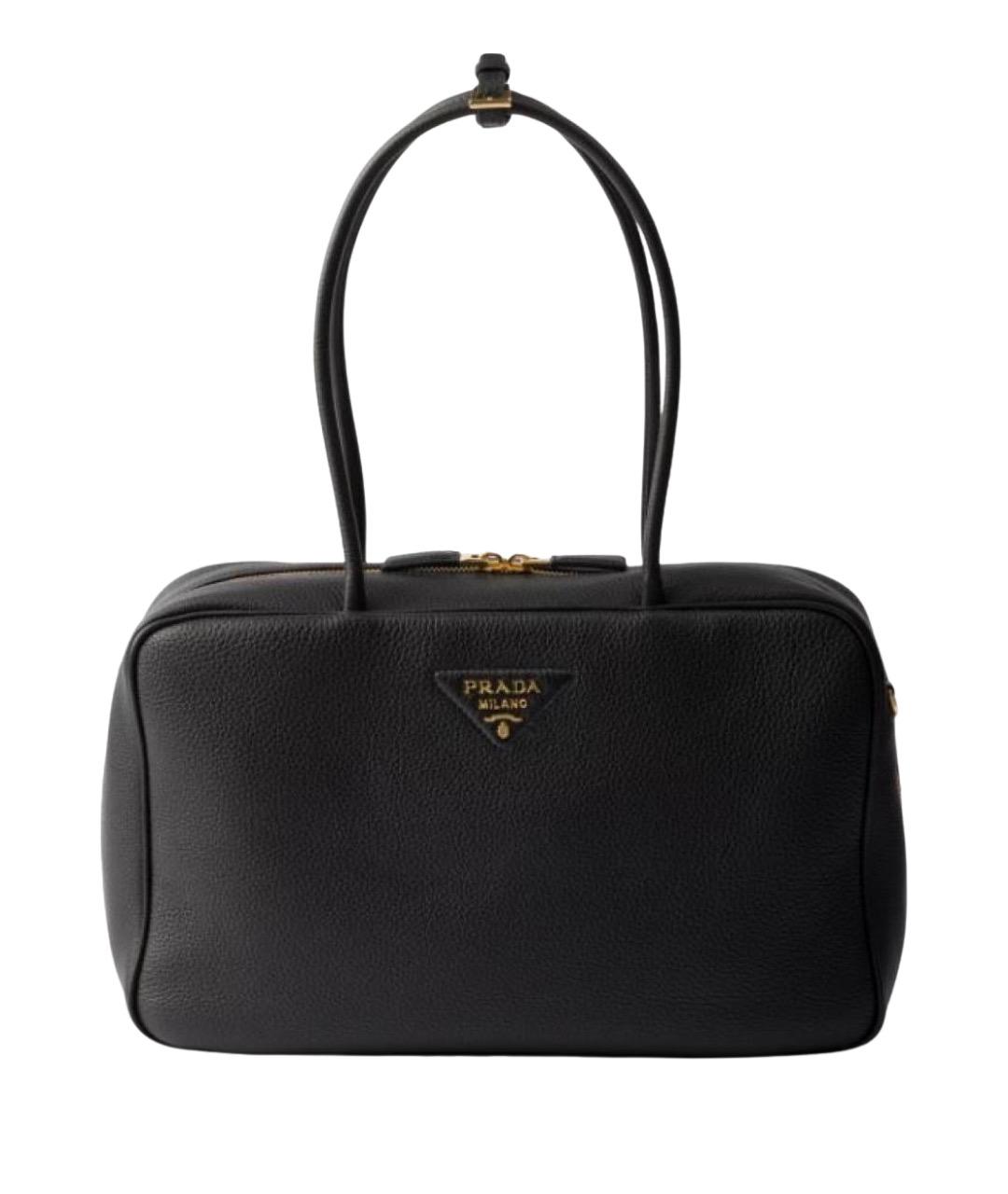 PRADA Черная кожаная сумка через плечо, фото 1